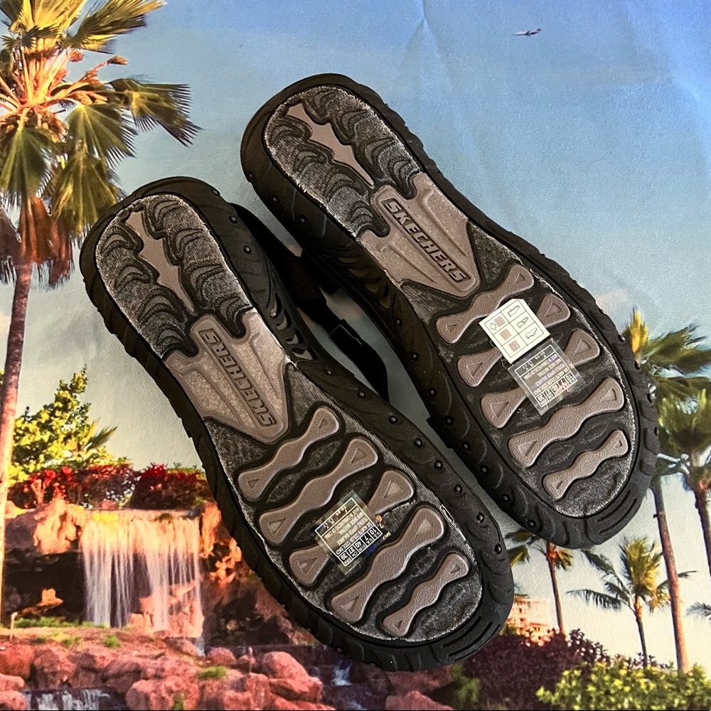 NIB Skechers Reggae “Kooky” Sandals Black Gray White, Size 10, Brand New w/ Tags - Picture 4 of 9